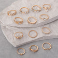 Fashionable Gold Heart-shaped Dotted Hollow-out 13-Piece Set