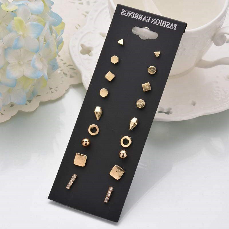 Pearl zircon earrings set