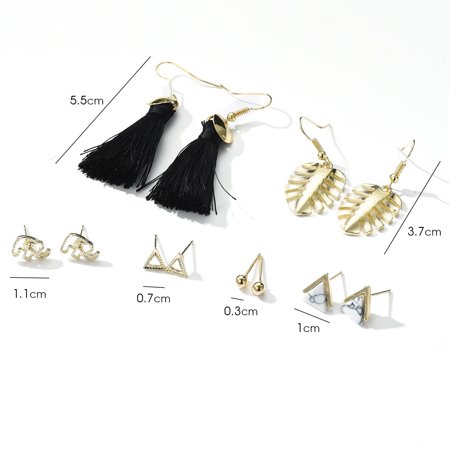 Pearl zircon earrings set