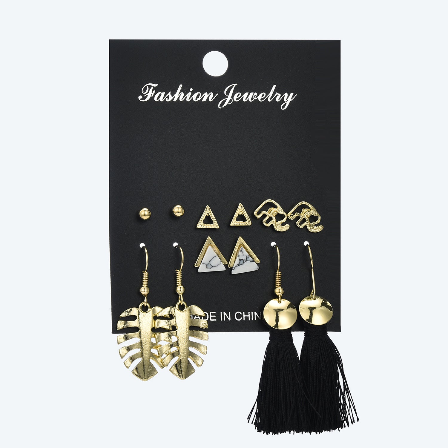 Pearl zircon earrings set