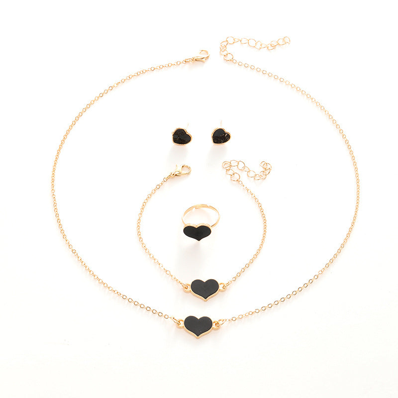 Women's Fashion Necklace Suit Heart Jewelry Set