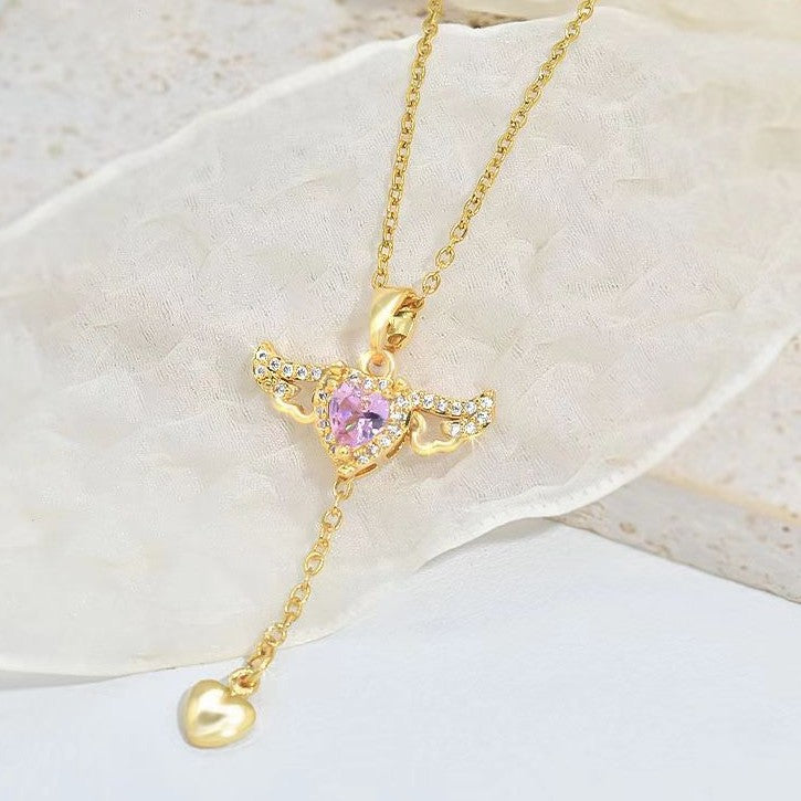 Moving Angel Wings Tassel Necklace