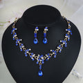 Rhinestone Pearl Earrings And Necklace Set Women