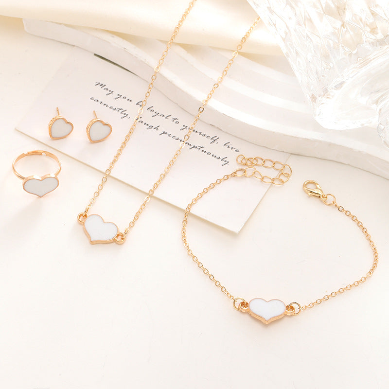 Women's Fashion Necklace Suit Heart Jewelry Set