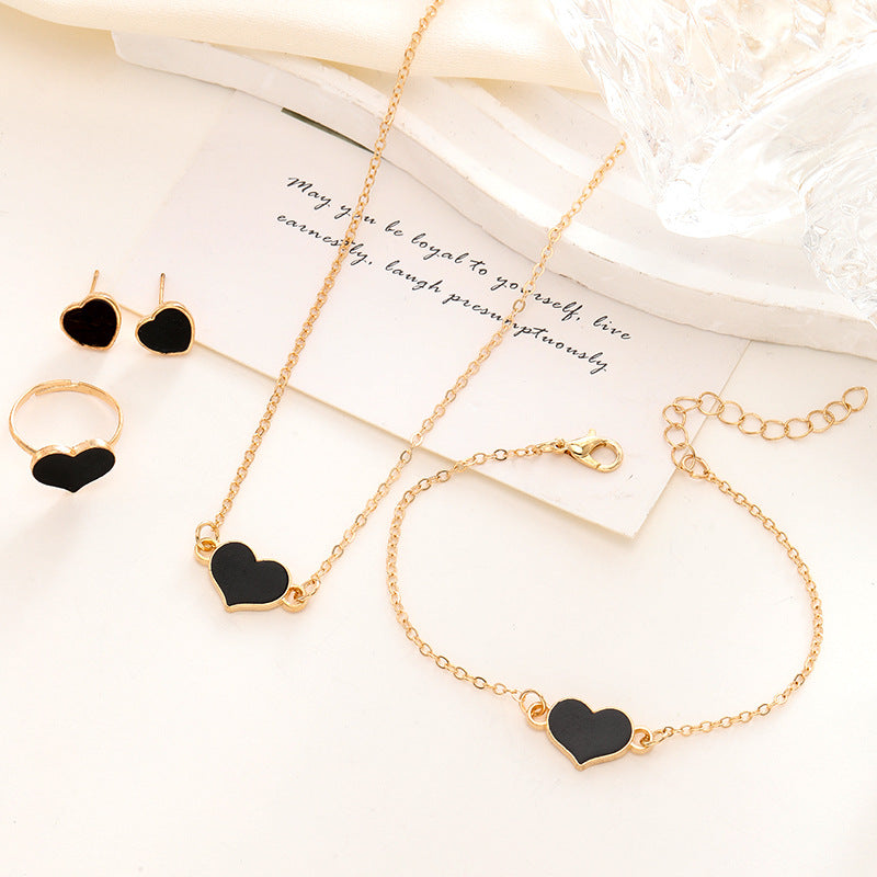 Women's Fashion Necklace Suit Heart Jewelry Set